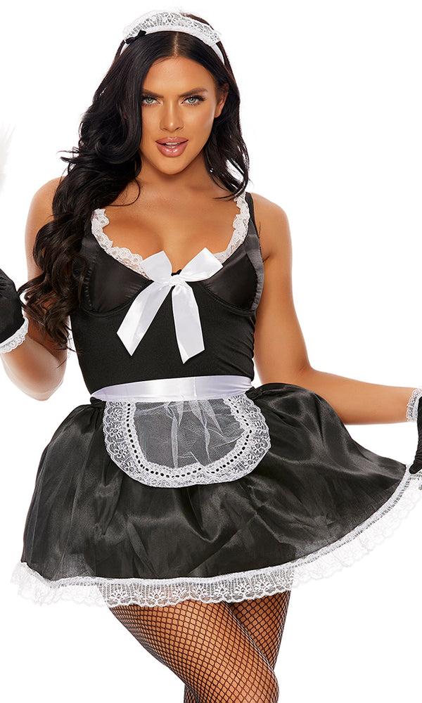 Forplay Domesticated Delight Sexy French Maid Costume Black