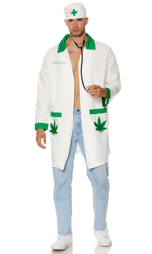 Forplay Dr. Bud Stoner Men's Doctor Costume White Combo