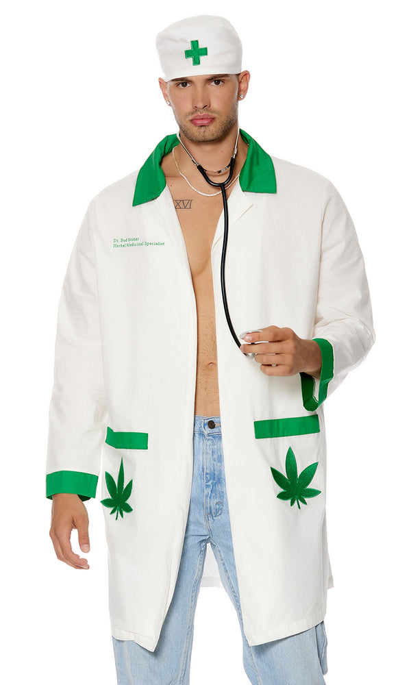 forplay Dr. Bud Stoner Men's Doctor Costume White Combo