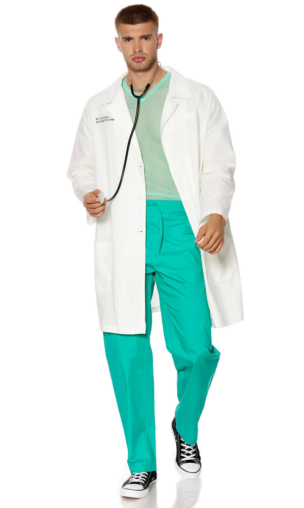 Forplay Dr. Feel Good Men's Doctor Costume Blue Combo