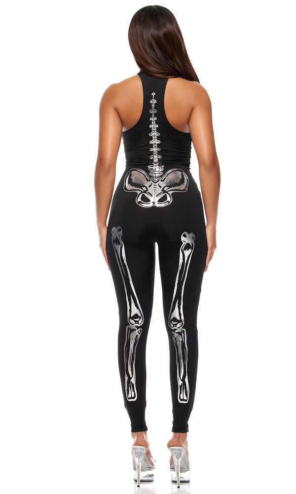 Forplay Flashy On The Inside Sexy Skeleton Costume Black