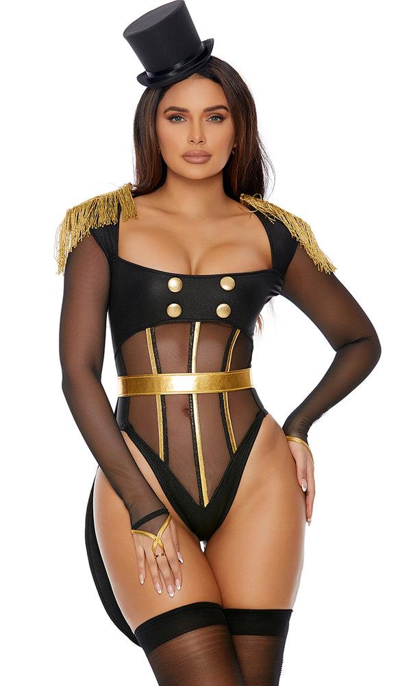 forplay Follow The Leader Sexy Ringleader Costume Black Gold