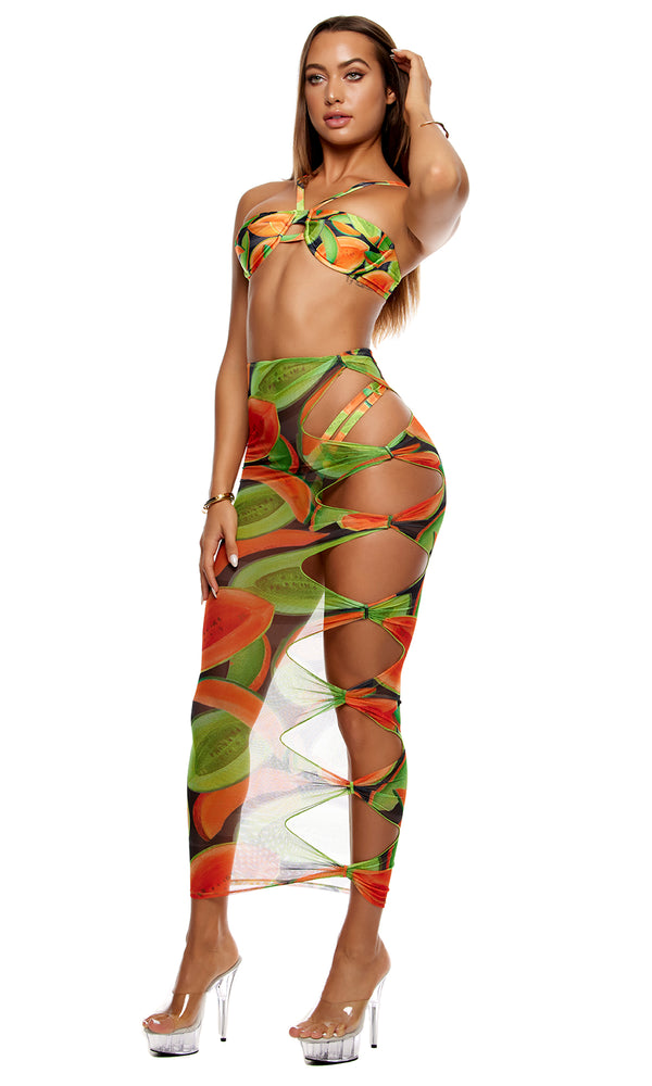 Forplay Akumal Bikini And Skirt Set Black Combo