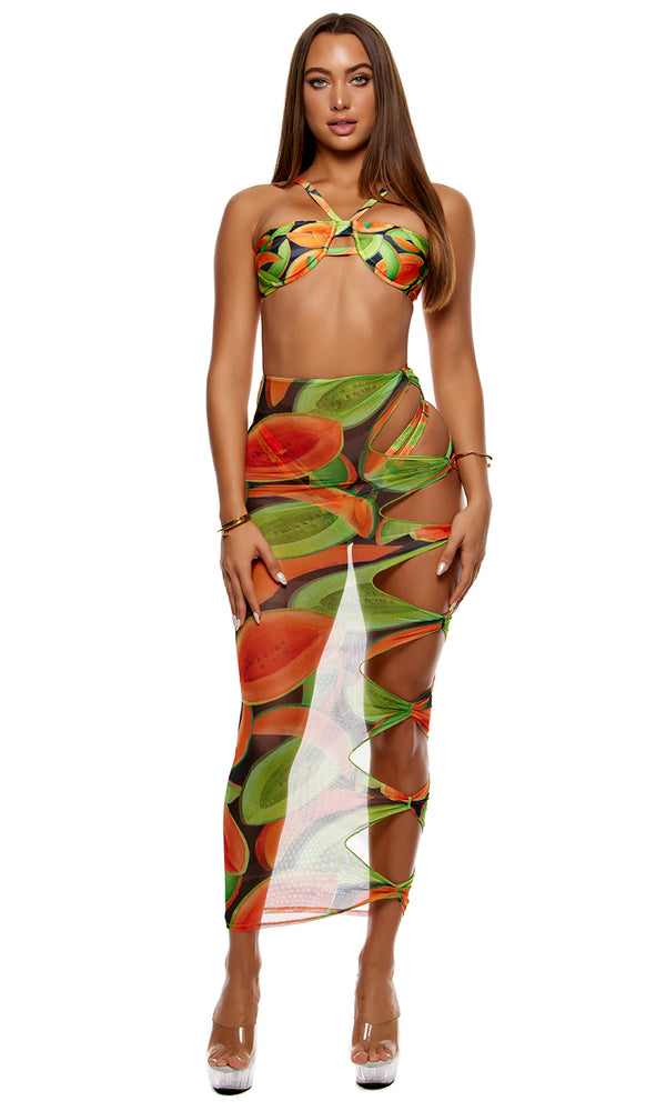 Forplay Akumal Bikini And Skirt Set Black Combo