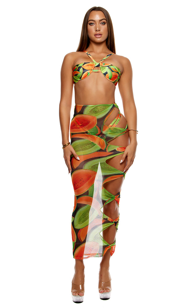 forplay Akumal Bikini and Skirt Set Black Combo