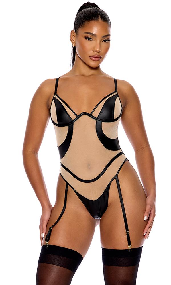 forplay Catch My Wave Mesh Teddy Set Black
