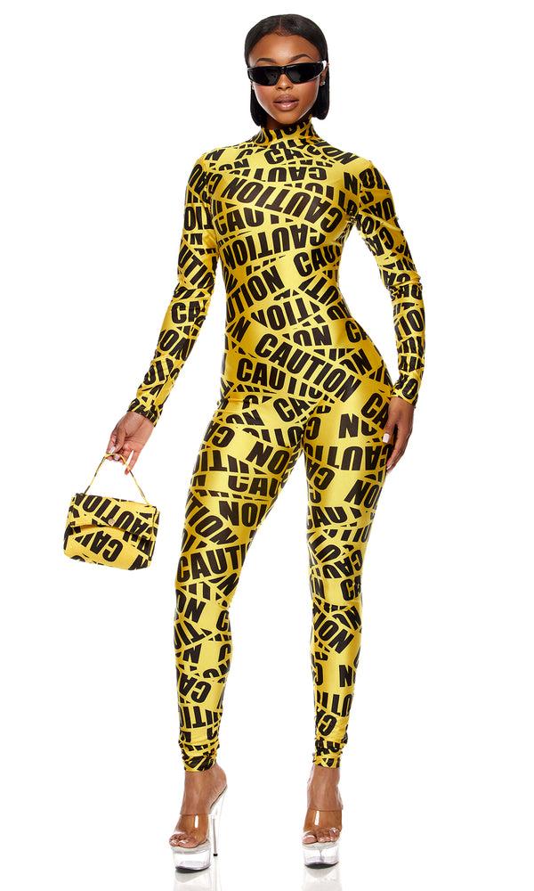 forplay Caution Sexy Caution Tape Costume Yellow