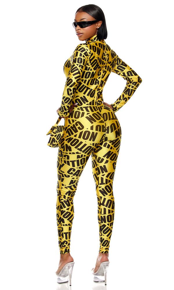 Forplay Caution Sexy Caution Tape Costume Yellow
