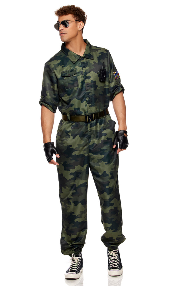 forplay Combat Ready Men's Soldier Costume Green