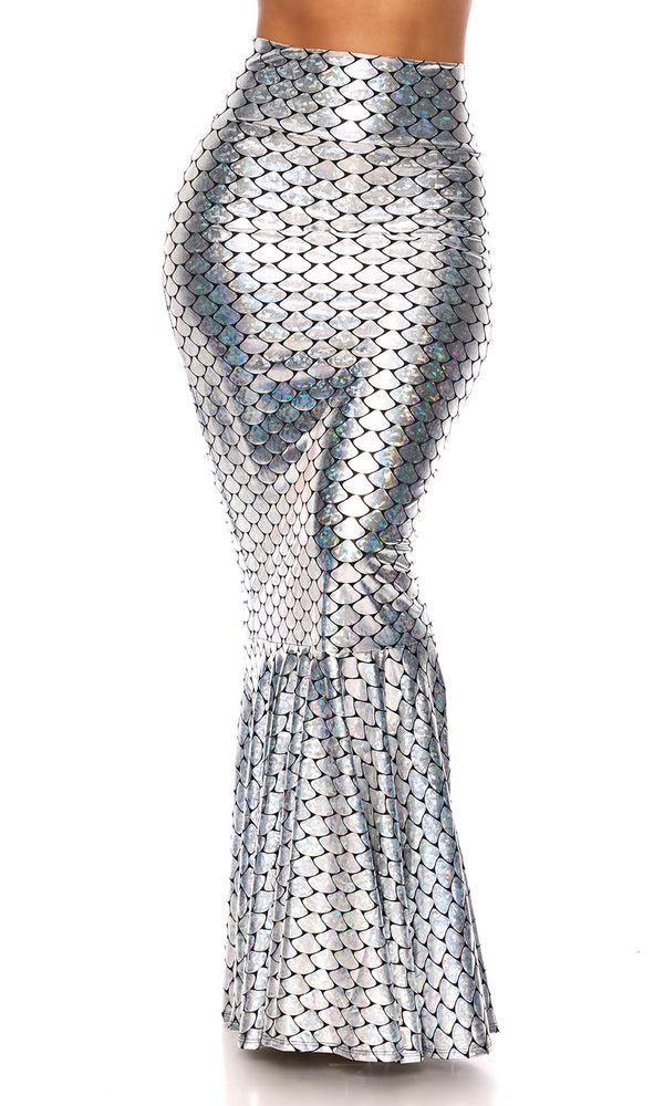 Forplay Hologram Mermaid Skirt With Wide Band Gold