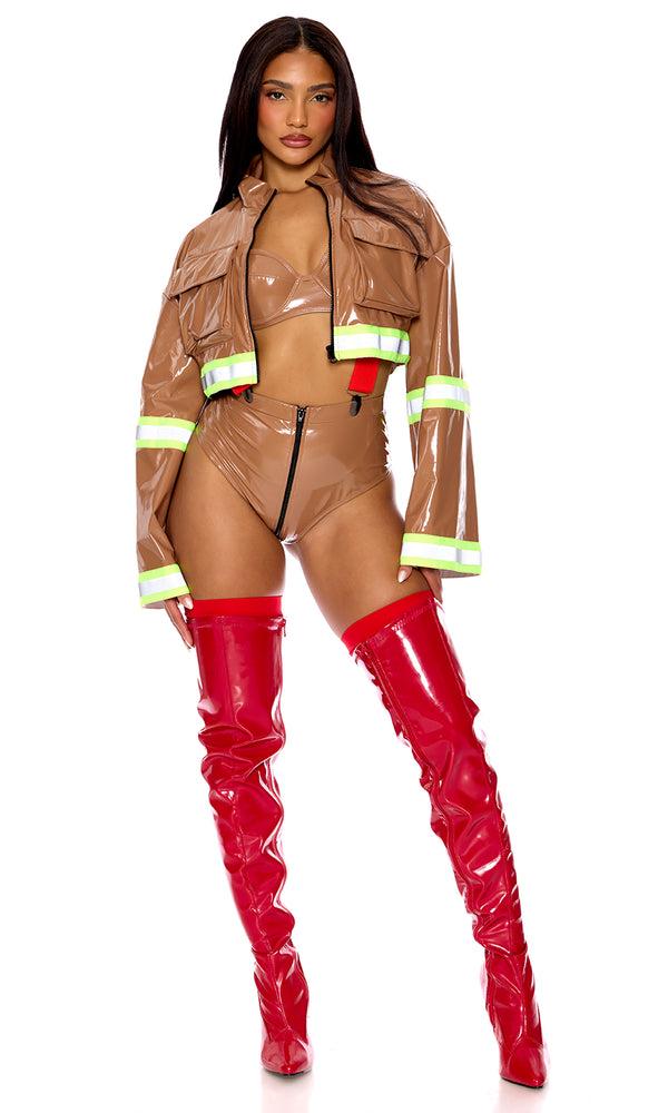 Forplay Hot Streak Firefighter Costume Tan