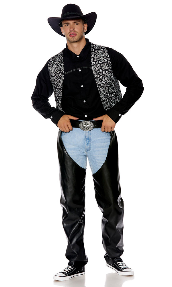 Forplay Lets Ride Men's Cowboy Costume Black