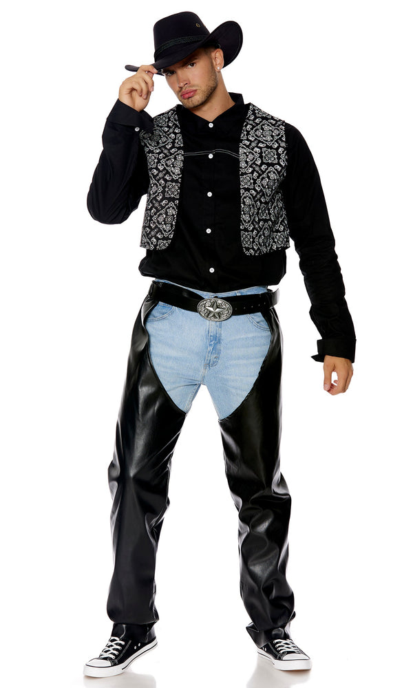 Forplay Lets Ride Men's Cowboy Costume Black
