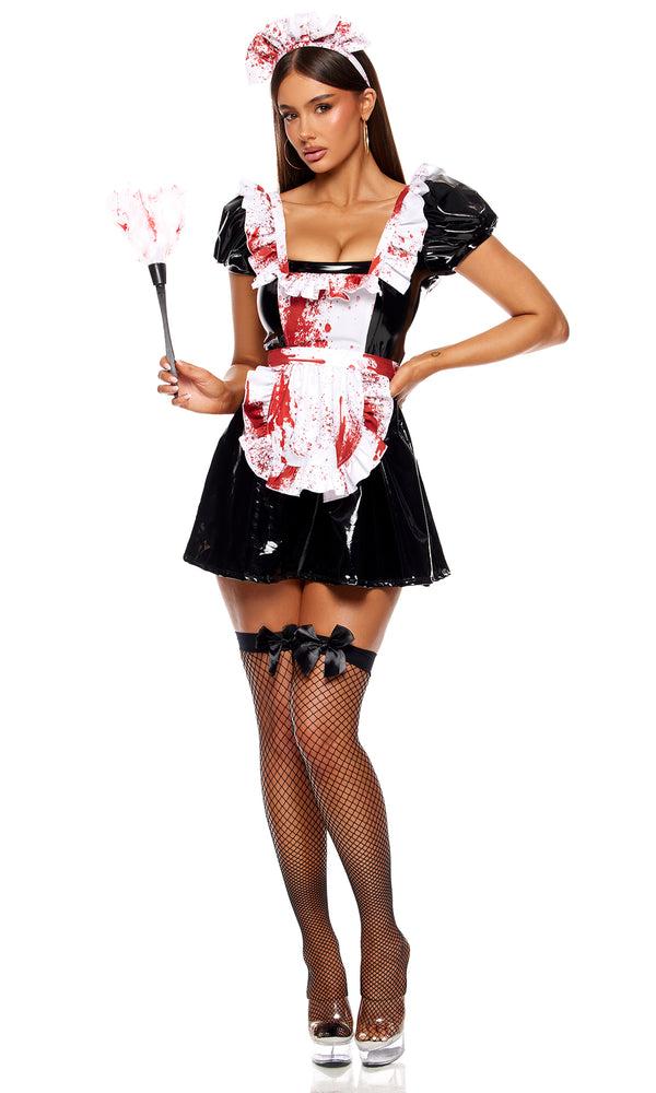 Forplay Maid To Kill Maid Costume Black White