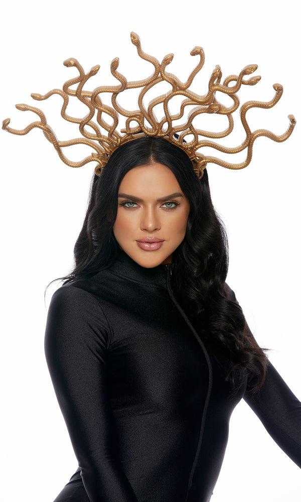 forplay Medusa Snake Headpiece Gold