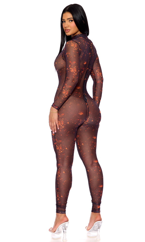 Forplay Mesh Lava Jumpsuit Multicolor