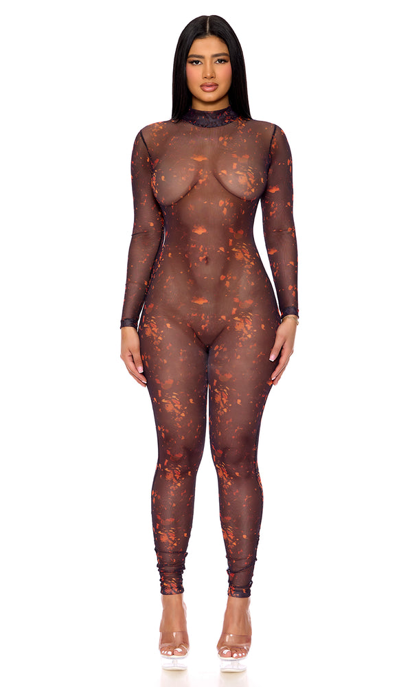 forplay Mesh Lava Jumpsuit Multicolor