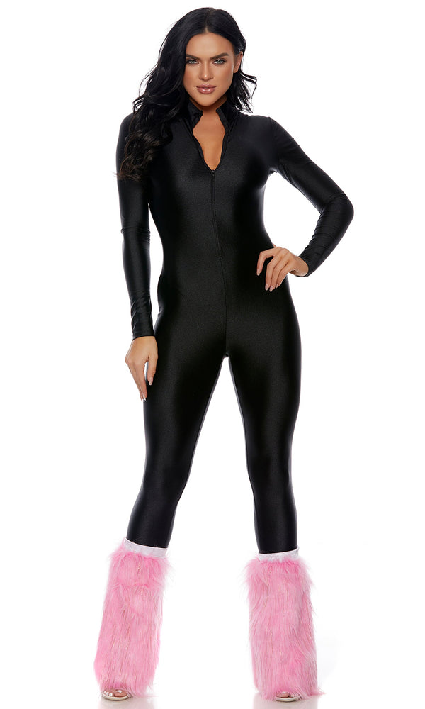 forplay Metallic Furry Legwarmers Pink