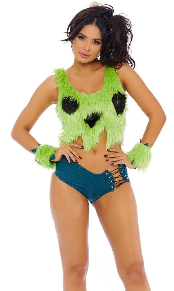 Forplay My Bedrock Cartoon Character Costume Green