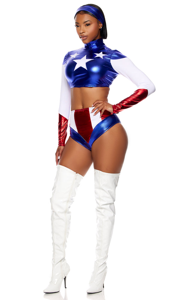 Forplay Pretty Patriot Sexy Hero Costume Royal