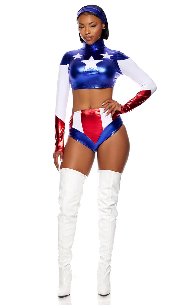 Forplay Pretty Patriot Sexy Hero Costume Royal