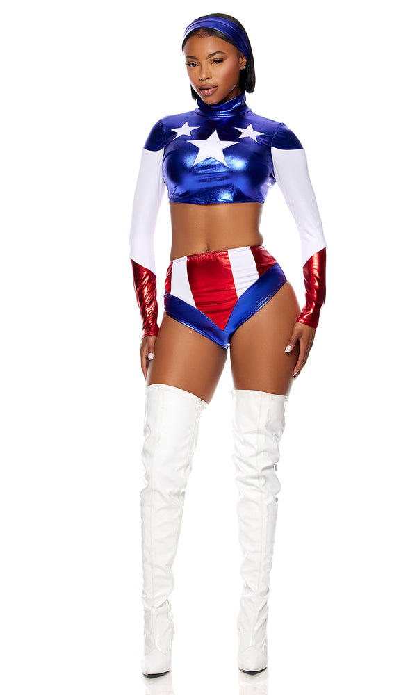 forplay Pretty Patriot Sexy Hero Costume Royal