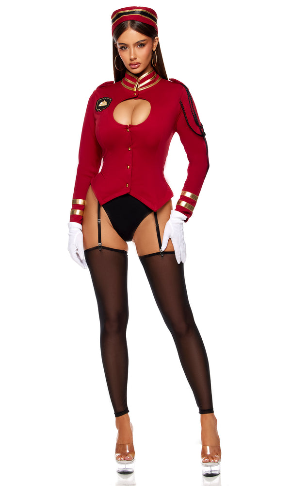 forplay Room Service Bellhop Costume Burgundy
