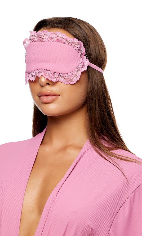 forplay Self Care Ribbed Lace Eye Mask - Mauve Mauve