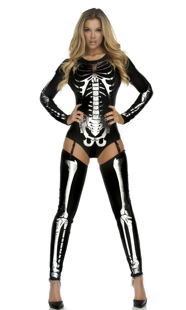 Forplay Snazzy Skeleton Sexy Costume Black
