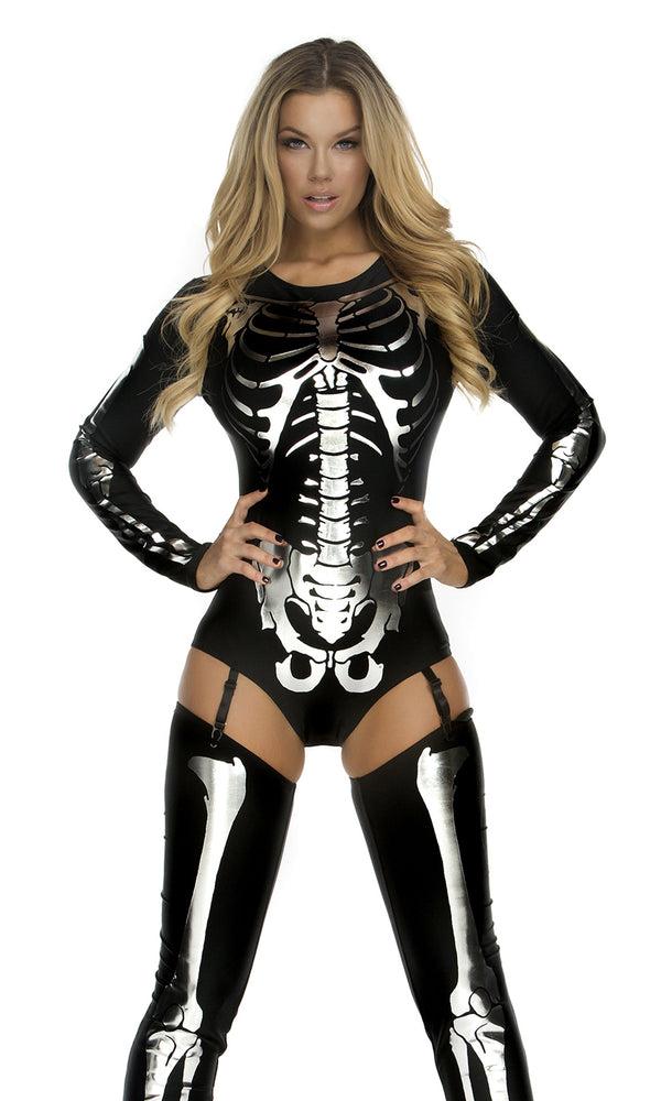 forplay Snazzy Skeleton Sexy Costume Black