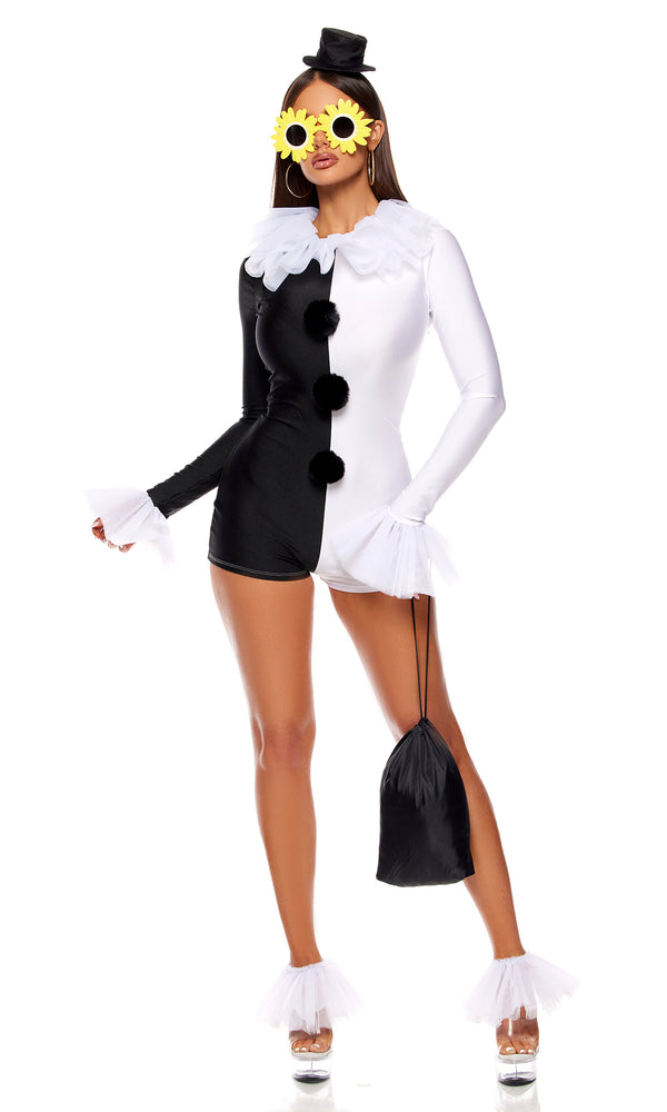 forplay Terrified Clown Costume Black White