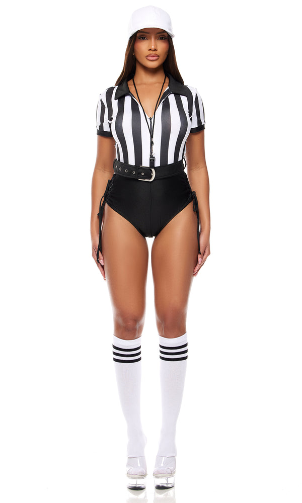 forplay Time Out Referee Costume Black White