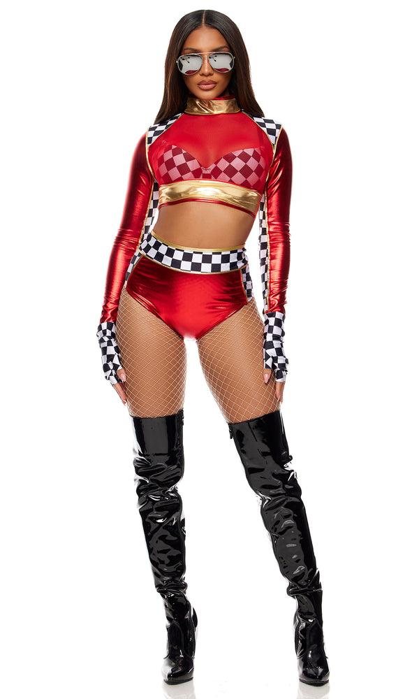 Forplay Victory Lap Metallic Racer Costume Red