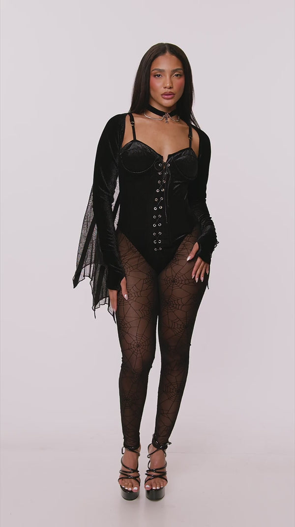 Forplay World Wide Web Spider Costume Black