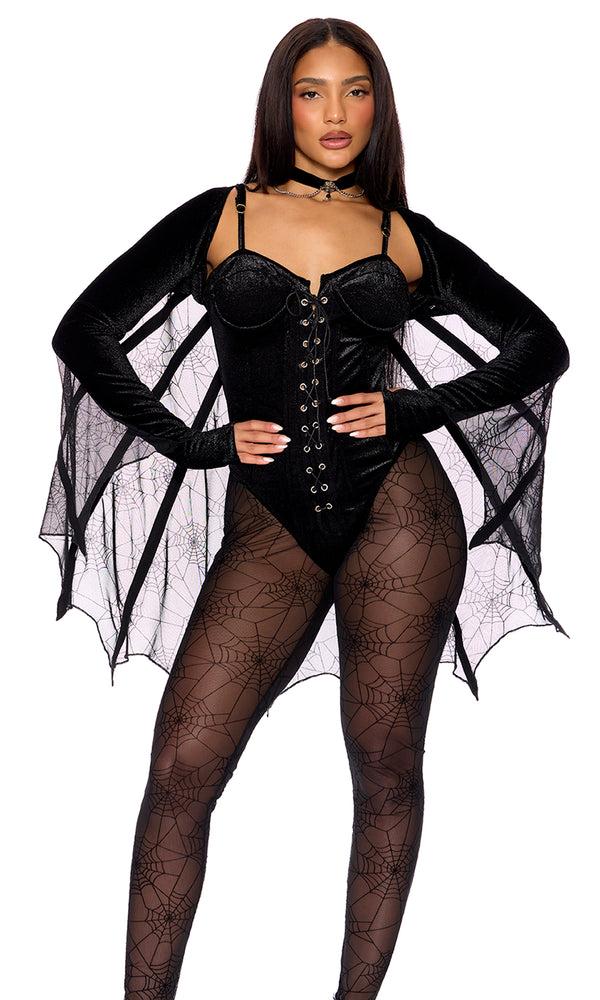 forplay World Wide Web Spider Costume Black