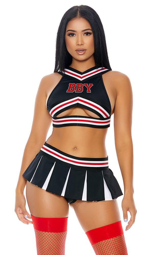 forplay Good Luck Charm Sexy Cheerleader Costume Black