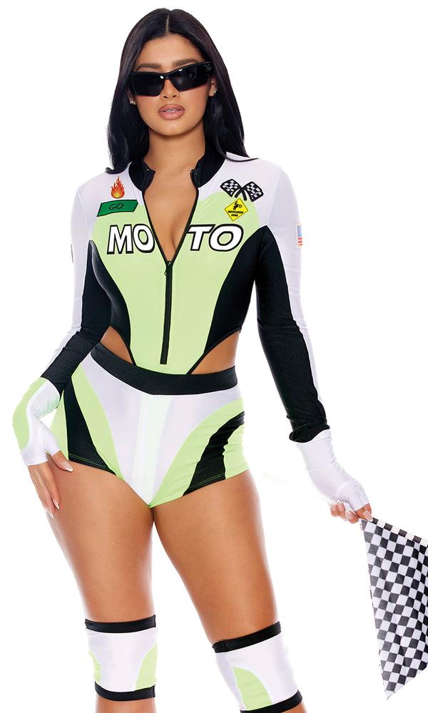 forplay Green Light Go Sexy Motocross Racer Costume Neon Green