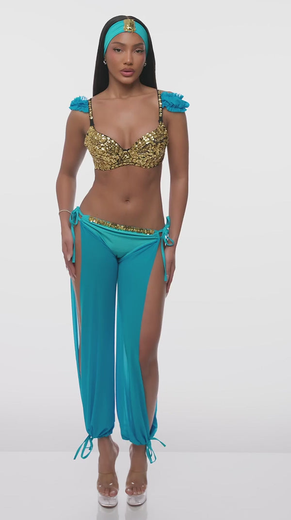 Forplay Jazzy Jezebel Sexy Princess Costume Turquoise