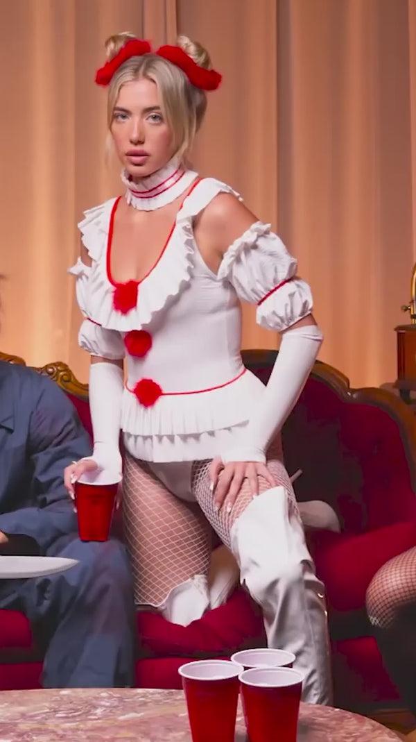 Forplay Lets Play A Game Movie Clown Character Costume White
