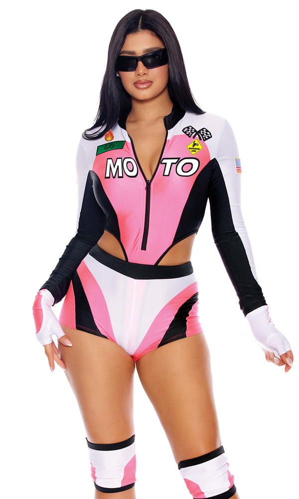forplay Moto Mami Sexy Motocross Racer Costume Neon Pink