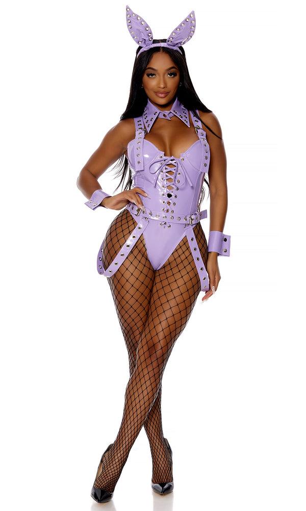 Forplay Pierced Ears Sexy Bunny Bodysuit Costume Purple