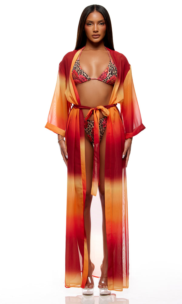 Forplay Positano Bikini Set - Cheetah Coral Cheetah Coral