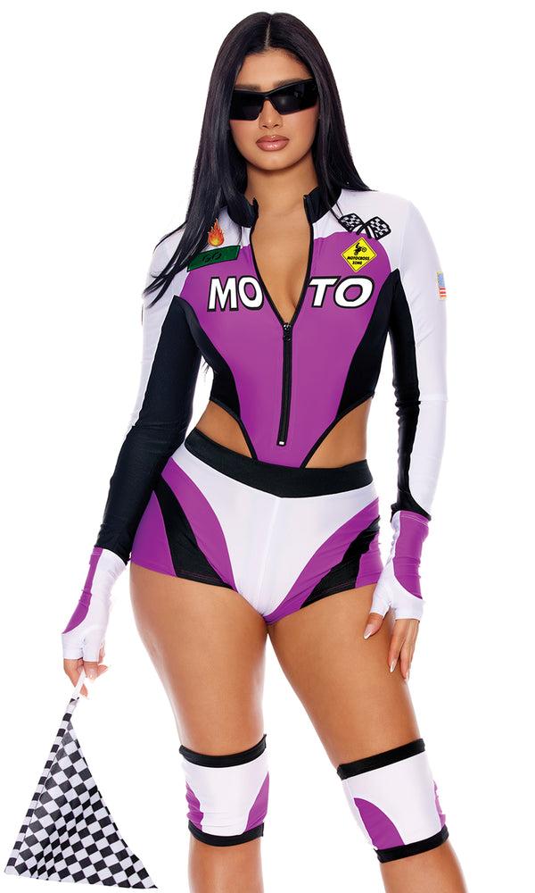 forplay Ready To Race Sexy Motocross Racer Costume Neon Purple