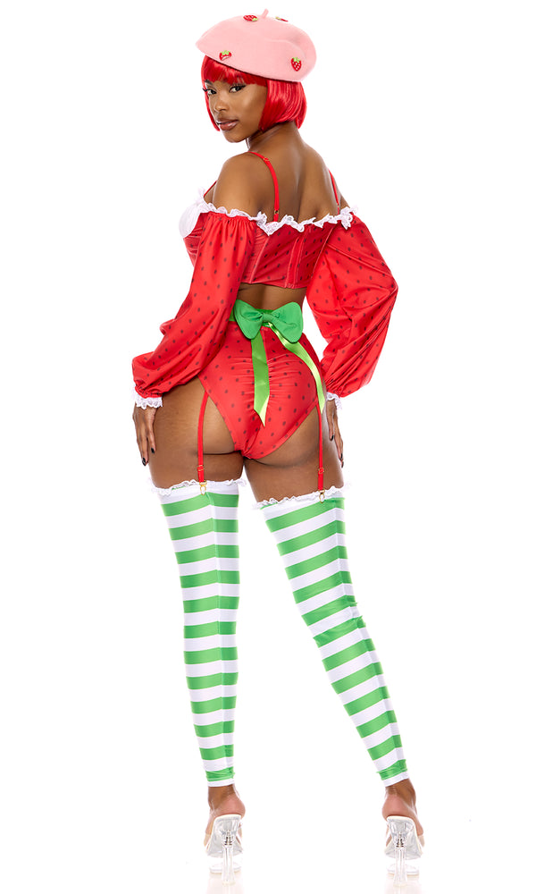 Forplay Strawberry Shortie Cartoon Character Costume Red