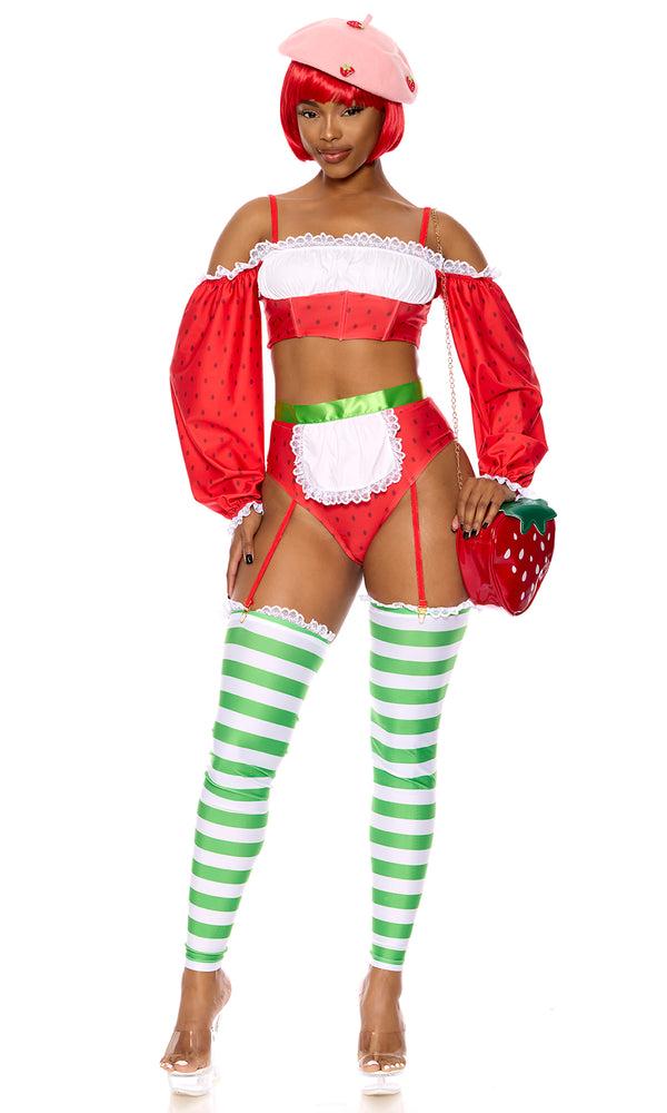 forplay Strawberry Shortie Cartoon Character Costume Red