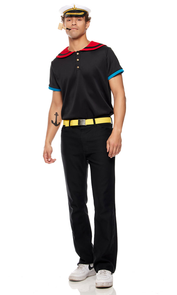 Forplay The Sailor Man Men's Cartoon Character Costume Black