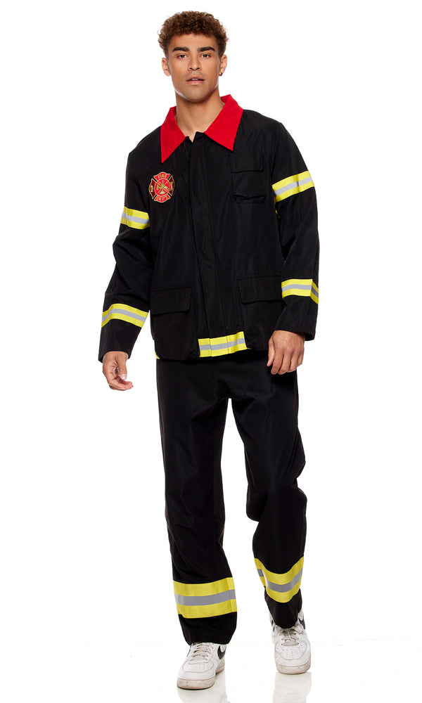 forplay Where's The Fire Men's Firefighter Costume Black
