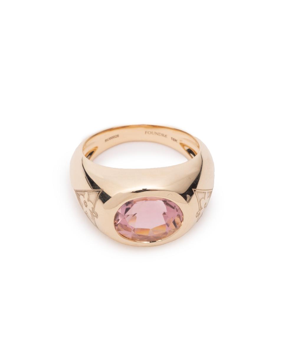 foundrae 3.49ct One-of-a-Kind Gemstone Ring in Yellow Gold with Pink Tourmaline