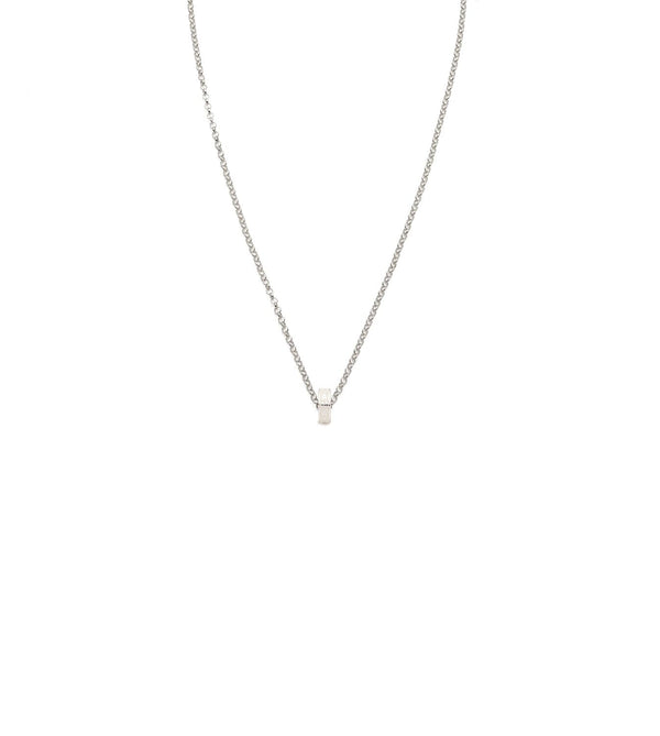 foundrae Amate - Love Heart Beat Fine Belcher Chain Necklace White Gold