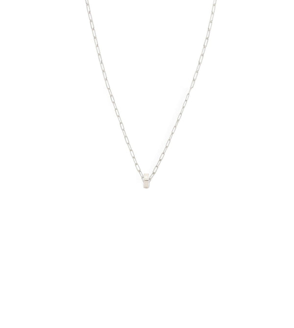 Foundrae Amate - Love Heart Beat Super Fine Clip Chain Necklace White Gold